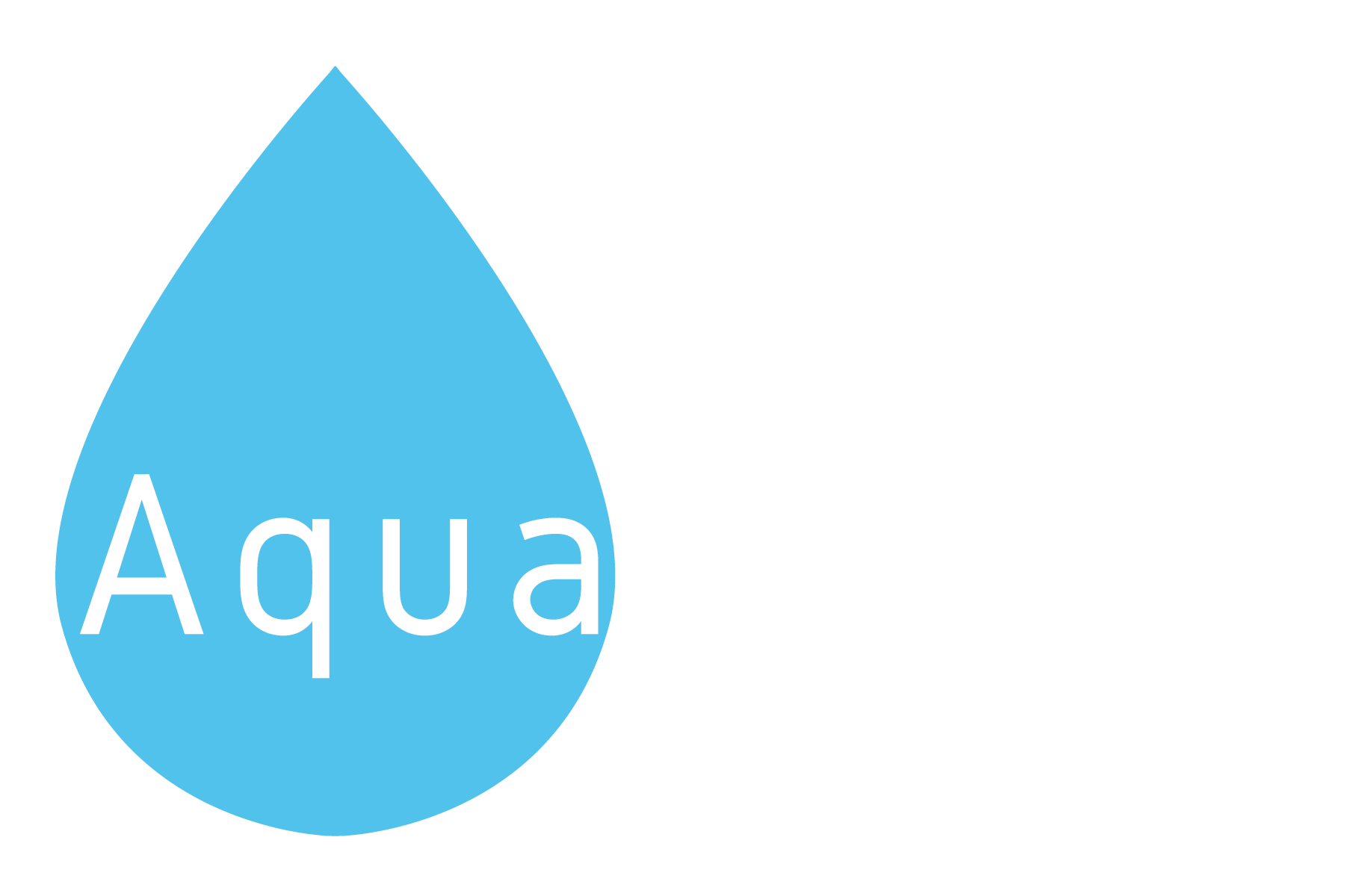 Aquafluent Pool Care white logo with a turquoise drop of water